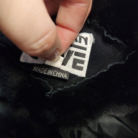 Vintage Pelican Cove Cropped Black Suede Hooded Bomber Jacket Size Small NWT - Picture 12 of 15